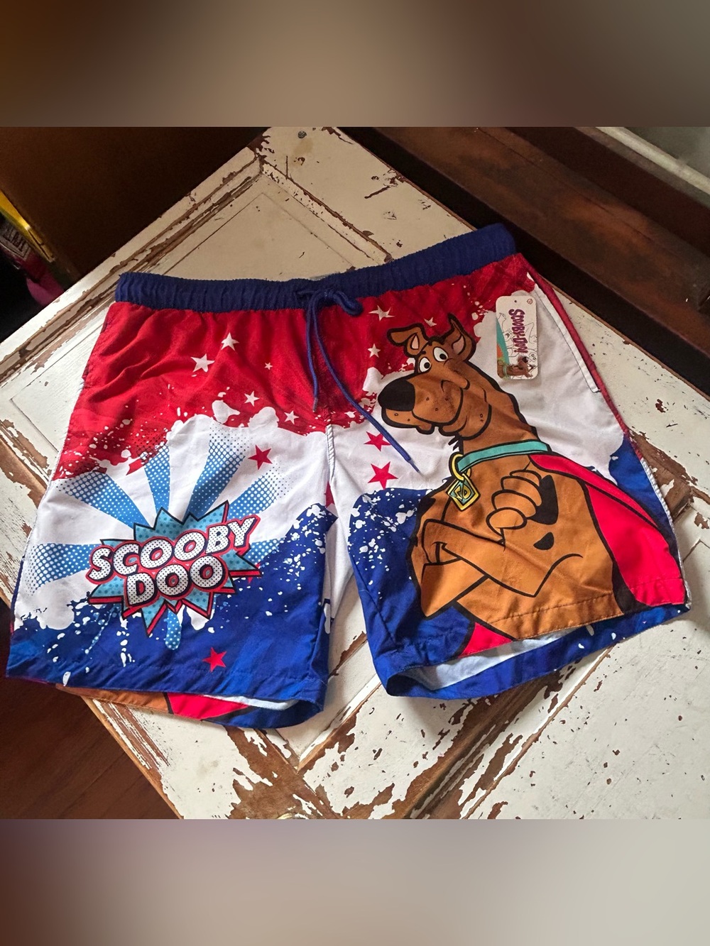 Scooby-Doo Swim Trunks Adult Mens Beach Shorts w Mesh Lining, Size 2XL, 2 Pocket